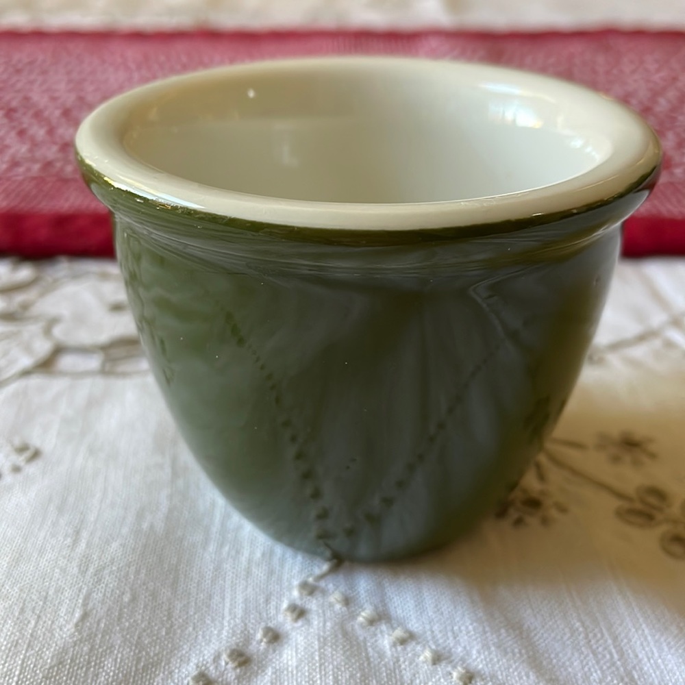 Vintage Hall Pottery custard egg cup 1/2 cup green
